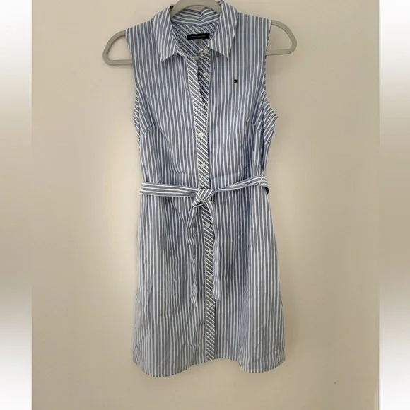 NWOT Tommy Hilfiger 
Simple Cotton Stripe Shirt
Dress Size Small Blue White - Picture 5 of 8